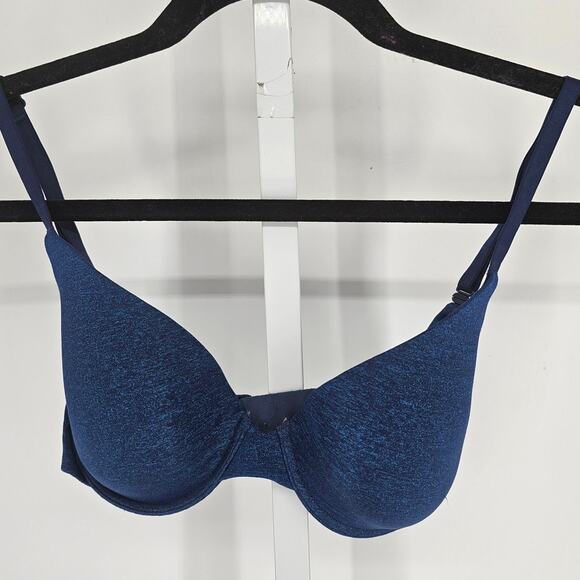 Victorias Secret Womens Sz 34C Uplift Semi Demi Bra Heathered Blue - Picture 1 of 4